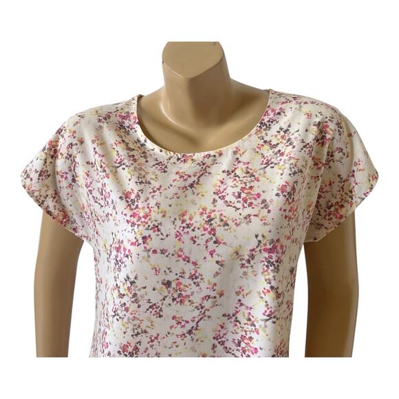 APT 9 Womens Petite Size PM Short Sleeve Patterned Scoop Neck Blouse Shirt Top - Picture 5 of 8